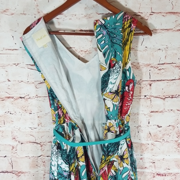 XXS MODCLOTH PARROT TROPICAL COTTON DRESS - Picture 6 of 8